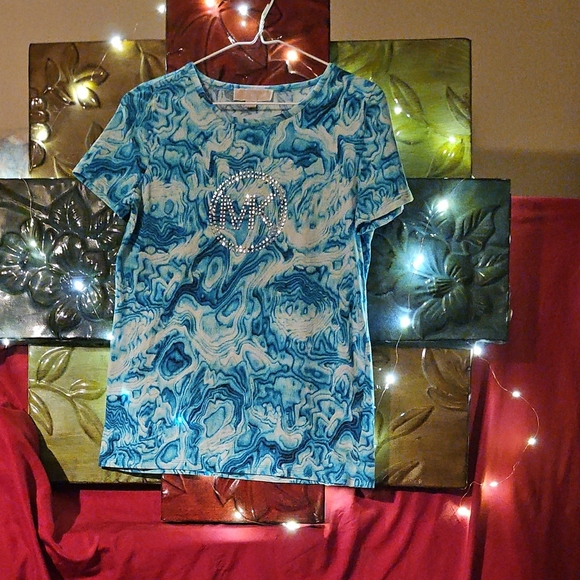 NWOT Michael Kors Ocean Swirl Top - Picture 1 of 3